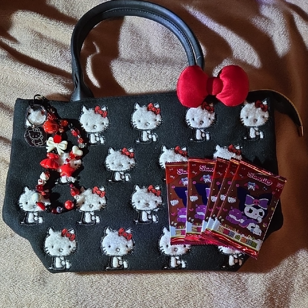 Hello Kitty Black Tote Bag with Red Accents